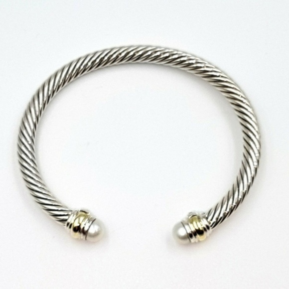 David Yurman Silver and Gold Cable Bracelet - Picture 4 of 7